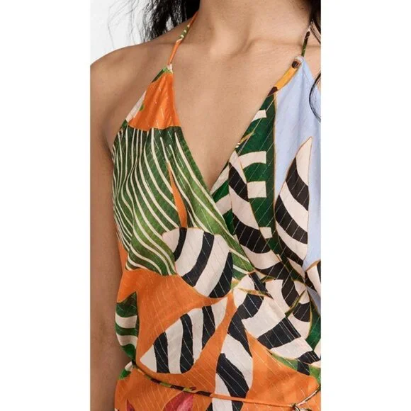 FARM RIO Striped Bananas Cover-Up Dress ~ Multi-Color Tropical Print Medium NWOT - Picture 11 of 16